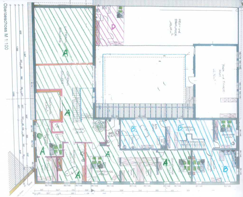 Obergeschoss (OG) mit Aufteilung